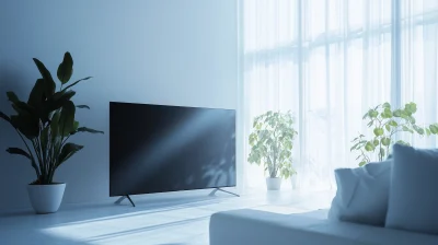 Futuristic LED TV in Minimalist Room