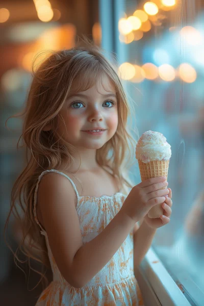 Little Girl with Ice Cream