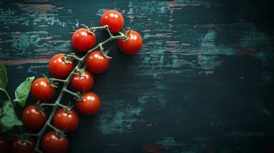 Cherry Tomatoes on Wooden Background