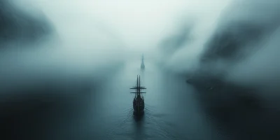 Viking Ships in the Mist