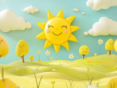 Playful Cartoon Sun