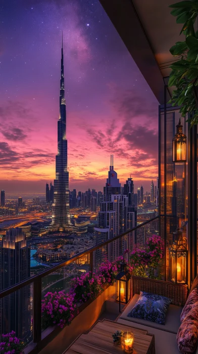 Serene Dubai Balcony at Sunset