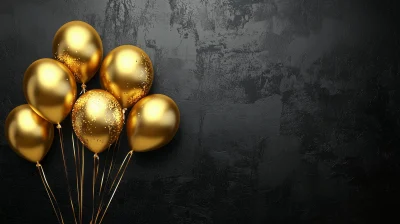 Golden Balloon Invitation