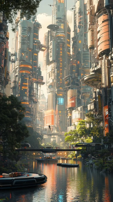 Futuristic Cityscape at Sunrise