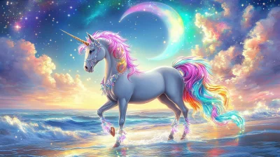 Magical Unicorn at the Beach