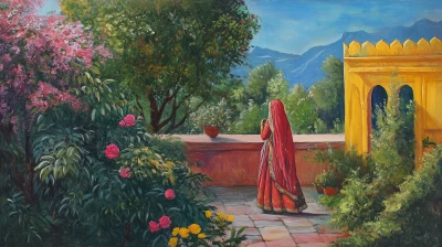 Woman in Mughal Garden