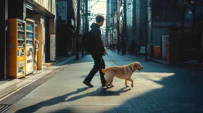 Labrador Retriever Walking in Tokyo