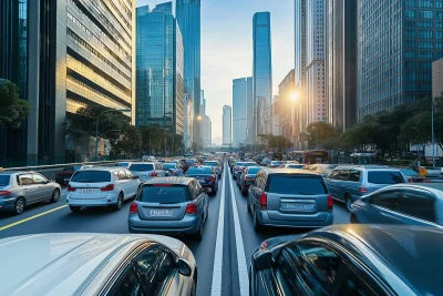 Editorial Photo of Bumper to Bumper Vehicles