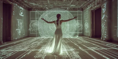 Futuristic Hologram Yoga Studio