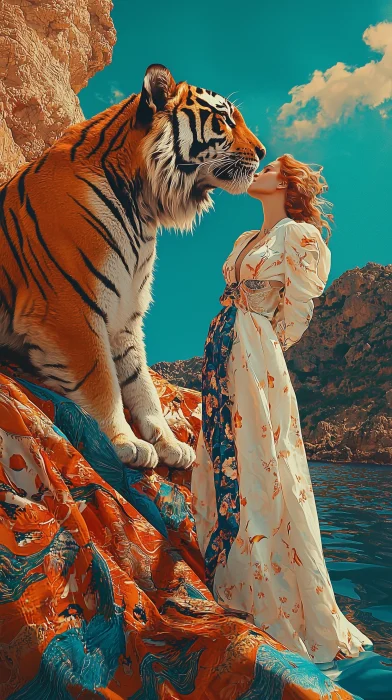 Giant Tiger and Woman