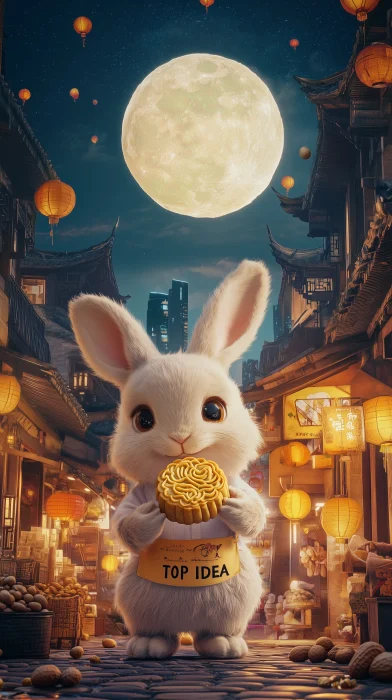 Giant Rabbit with Mooncake