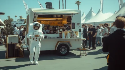 Astronaut Coffee Service at Industry Event