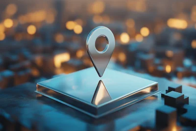 Location Pin Icon in Perspective