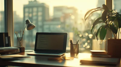 Illuminated Office Scene