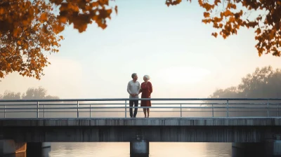 Senior Couple on Bridge