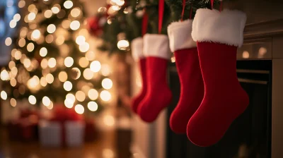 Christmas Stockings by the Fireplace