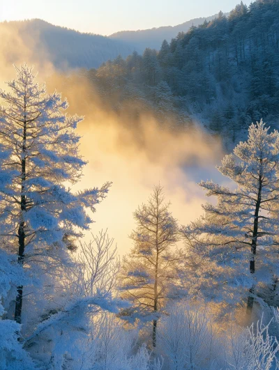 Morning on Snowy Mountains