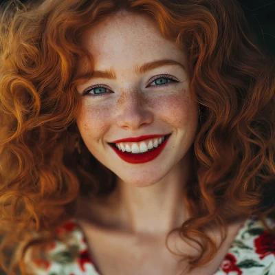 Freckled Beauty in Floral