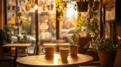 Cozy Café on a Rainy Day