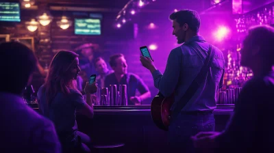 Singer Receives Tips in Modern Bar