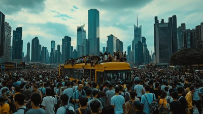 Crowded New York City Street