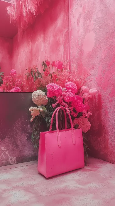 Pink Bag with Flowers