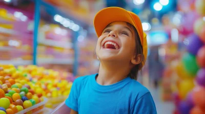 Happy Child in Sweet Factory