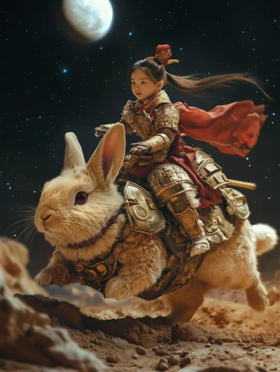 Battle Rabbit on the Moon