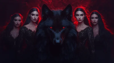 Beautiful Wolf and Women