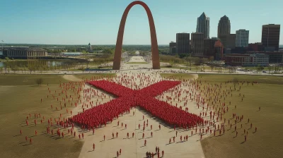 Red X Formation at St. Louis Arch