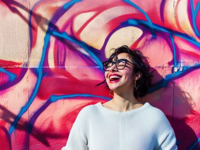 Colorful Woman with Graffiti