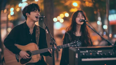 Korean Music Duo Busking