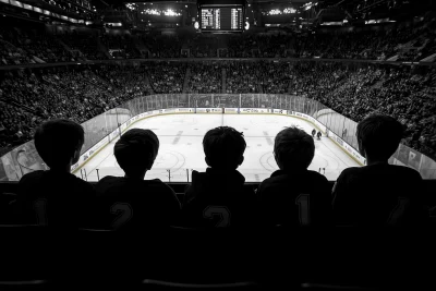 Hockey Fans in Silhouette