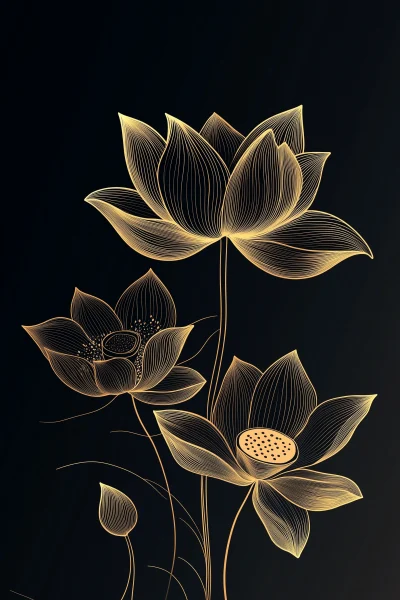 Golden Lotus Illustration