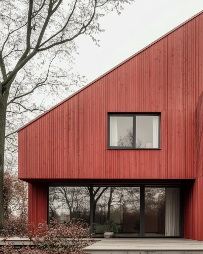 Modern Red Cladding House