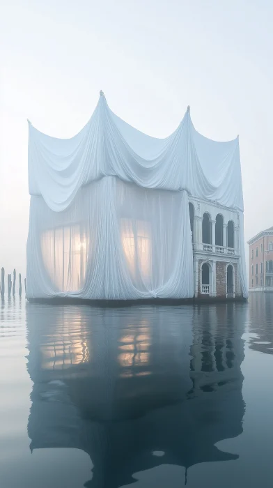 Venetian House in White Fabric