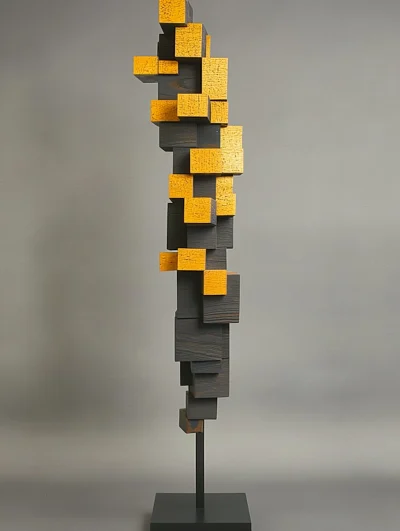 Futuristic Black Oak Sculpture