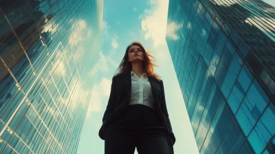 Elegant Businesswoman in Skyscraper City