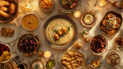 Traditional Iftar Meal Spread