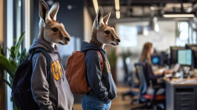 Kangaroos in Startup Office