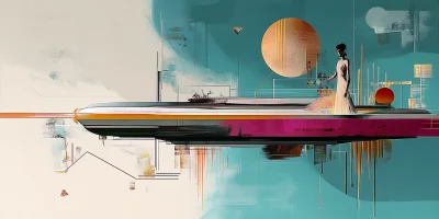 Retro Futuristic Abstract Art