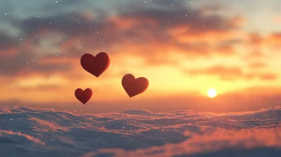 Hearts in a Winter Sky