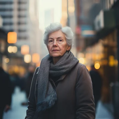 Elderly Woman Strolling