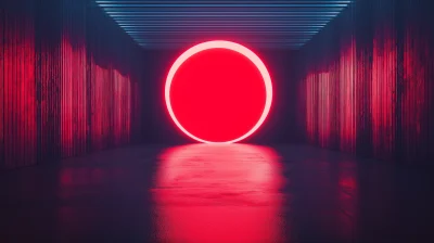 Neon Red Circle