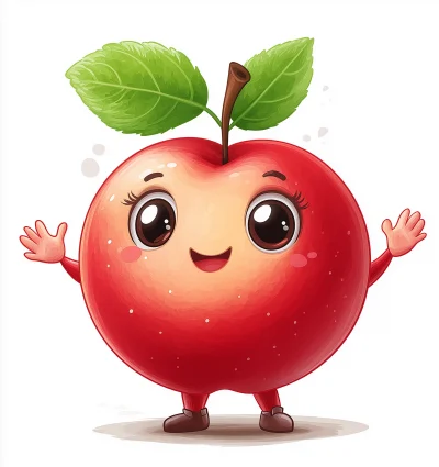 Smiling Cartoon Apple