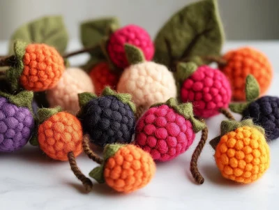 Realistic Felted Berries