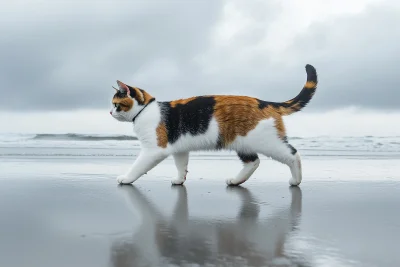 Calico Cat on the Beach