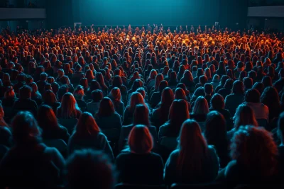 Business Women Crowd in Huge Space