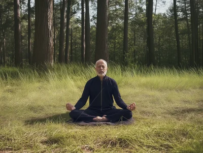 Meditating Man Outdoors