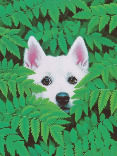 Cute Husky Playing Hide and Seek